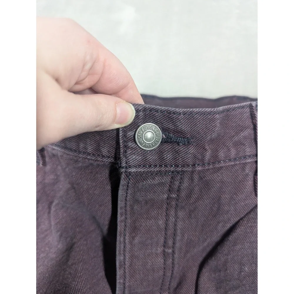 Levis 501 Jeans Mens 38x34* Purple Dark Wash Straight Button Fly Classic‎ Denim